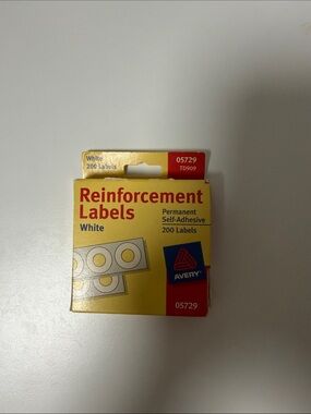 Avery White Reinforcement Labels with Yellow Ring Pack